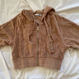 NWOT Terry Cloth Crop Jacket
